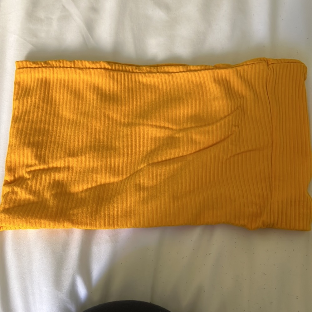 Yellow Ribbed Tube Top - Picture 3 of 3
